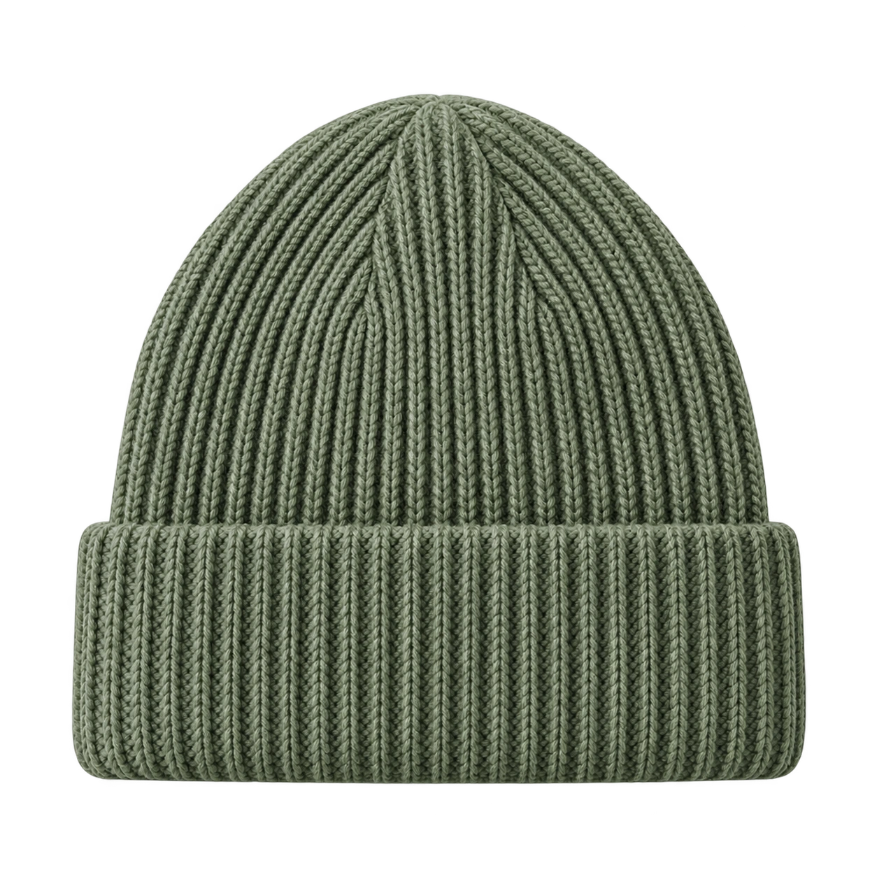 Sage rib-knit beanie, accessory development concept.