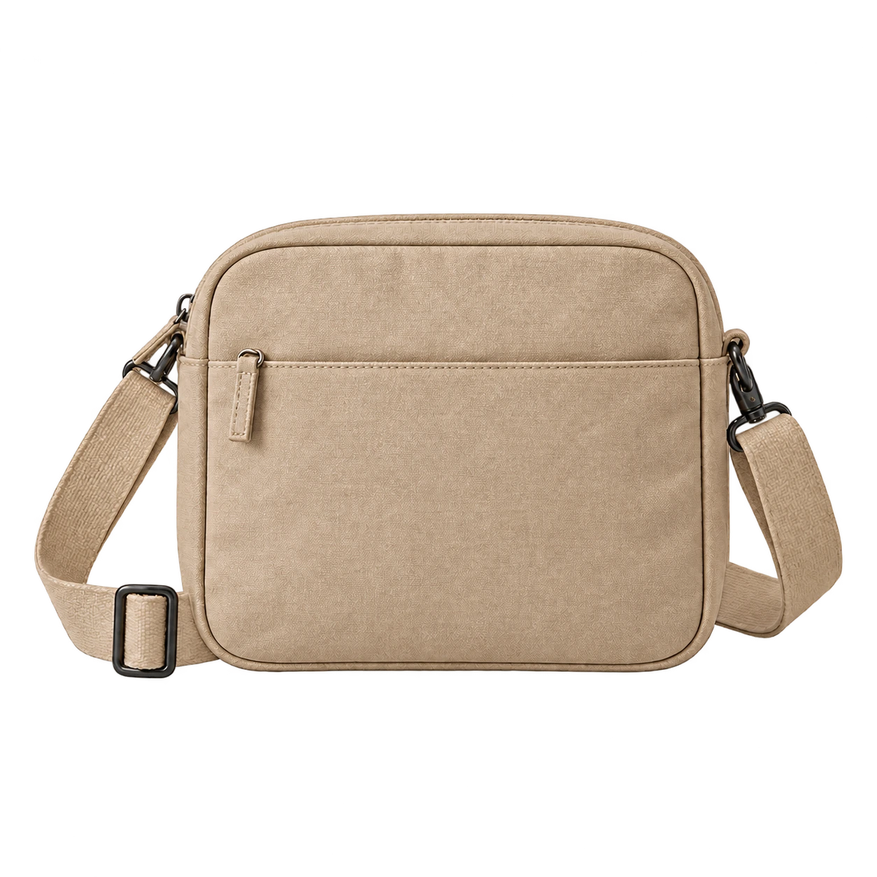 Sand canvas crossbody bag, accessory development concept.
