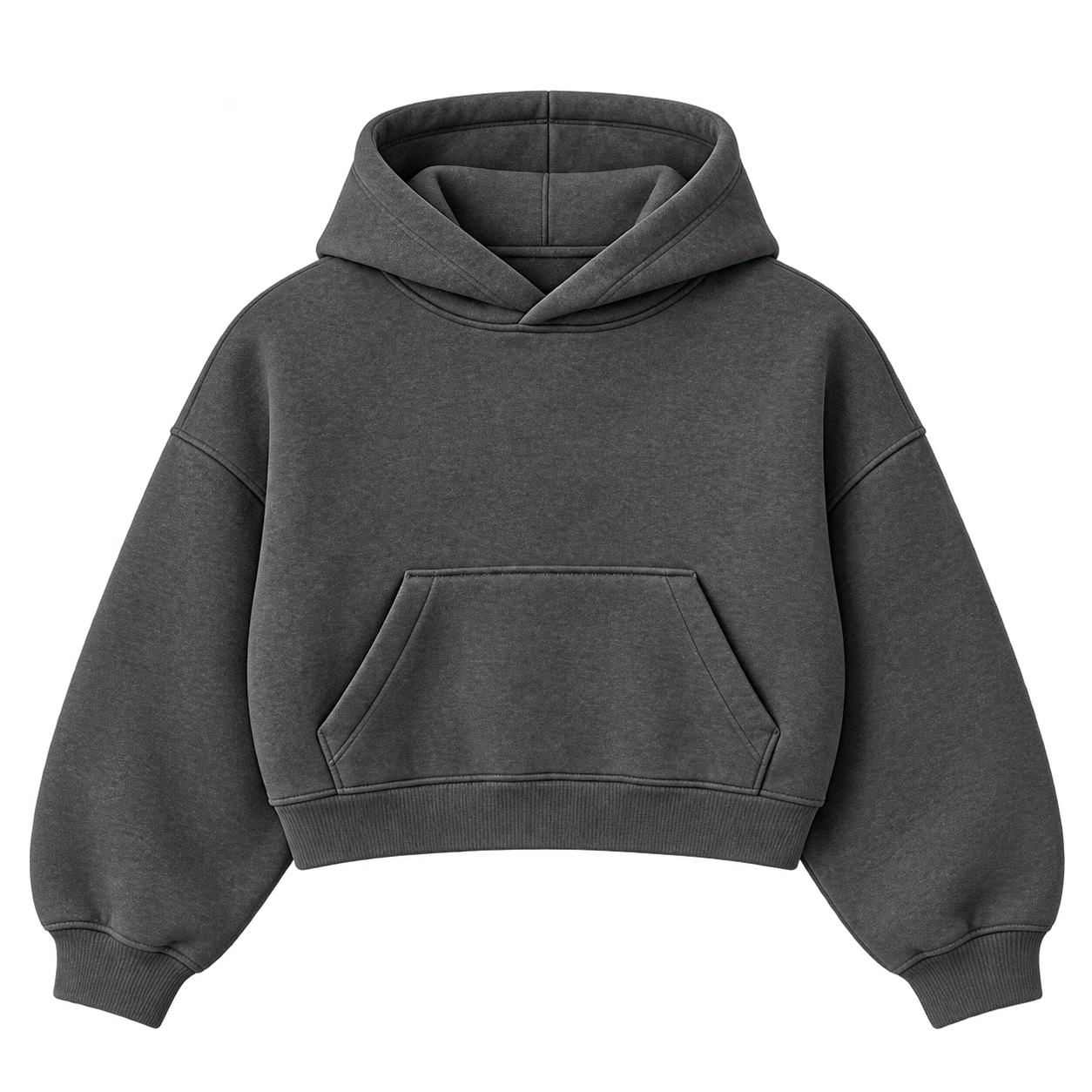 Charcoal pullover hoodie.