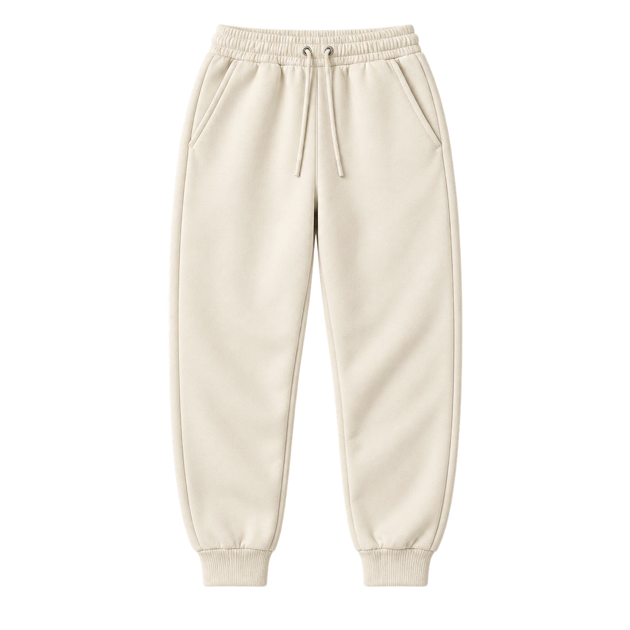 Ivory cuffed joggers.