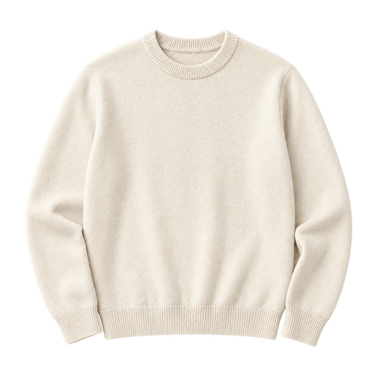 Ivory essential knit crew-neck sweater.