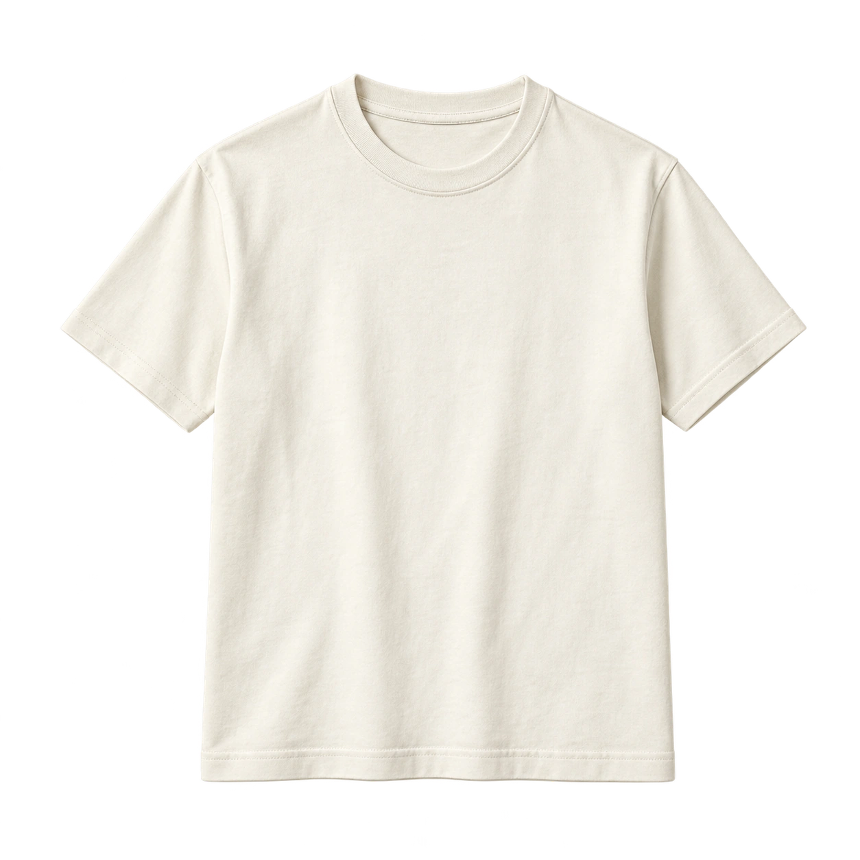 Ivory essential crew-neck T-shirt.